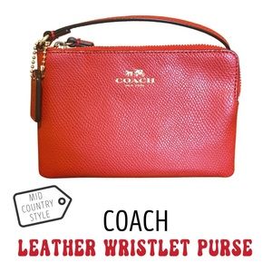 COACH • Red Leather Wristlet Purse by Coach